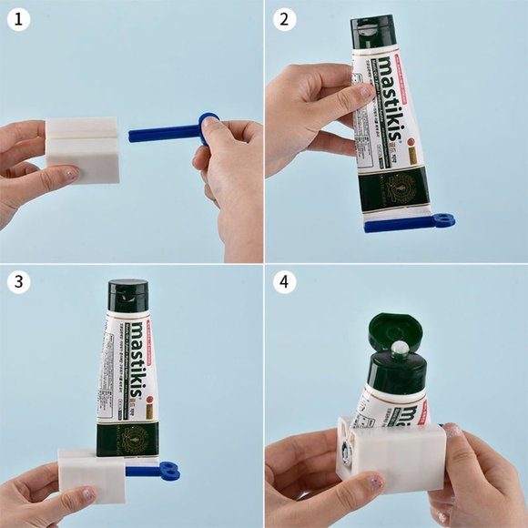 TableTop Toothpaste Tube Squeezer with Rolling squeezers Holder Dispenser - Picture 2 of 12